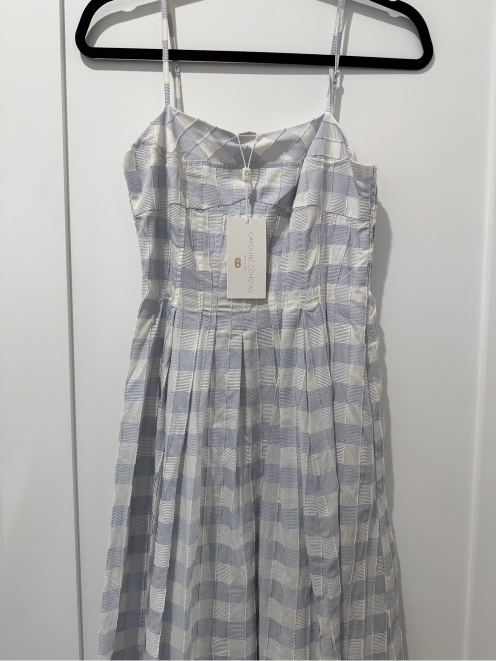 Caroline Constas Light Blue and White Striped Maxi Dress - Picture 3 of 5